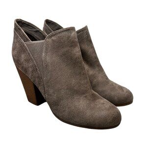 Fergalicious By Fergie‎ Womens Panther Taupe Suede Ankle Booties Size 9.5M